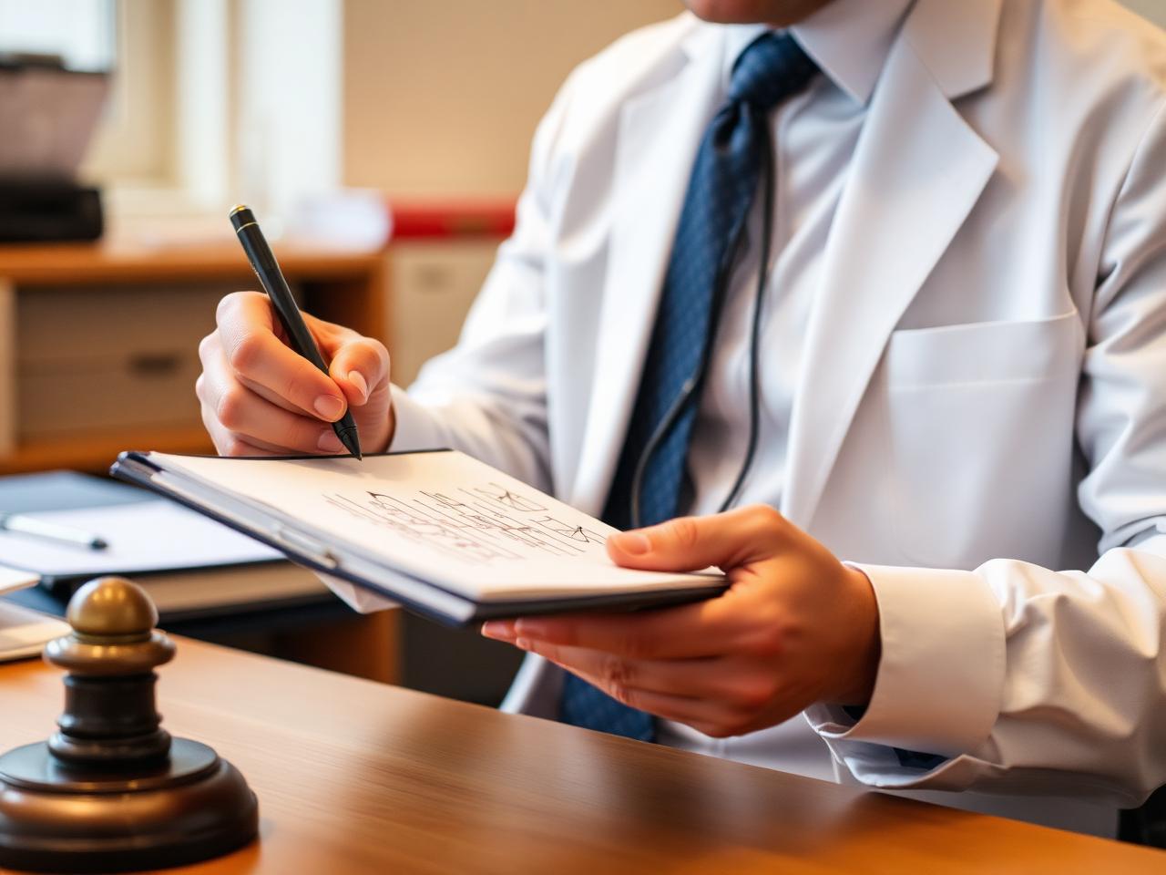 Attorney sketching a diagram on a notepad to explain bankruptcy concepts